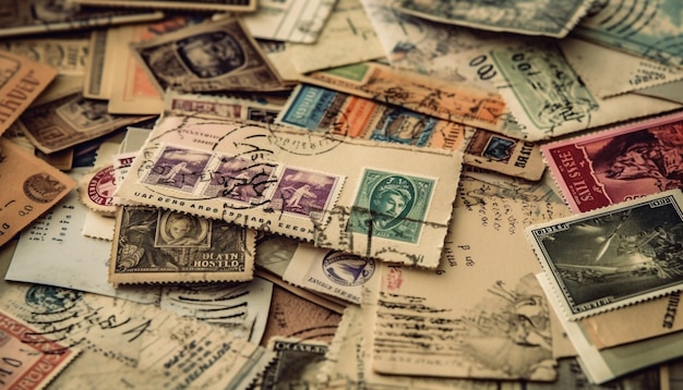 Old paper currency stack a wealth collection generated by AI