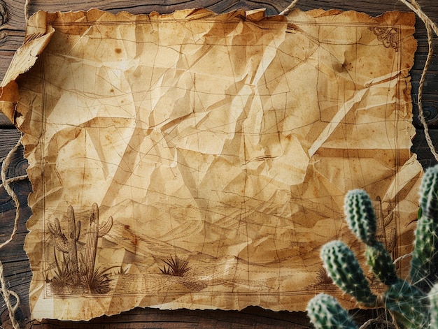 Photo old paper westernthemed line drawn border vintage background