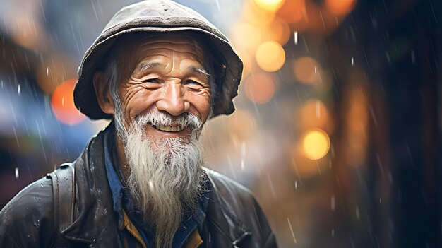 old person from china smile face