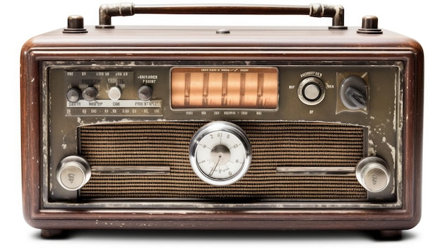 an old radio with the number 10 on the dial.