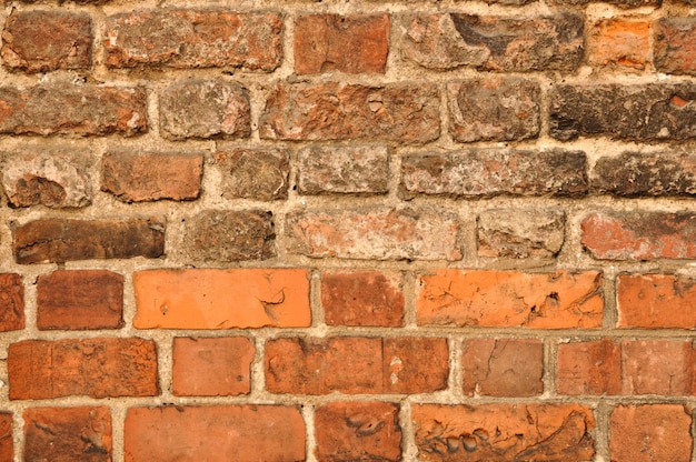 Old red brick rough wall grunge texture