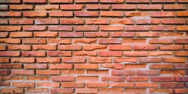 Old red brick wall blank background