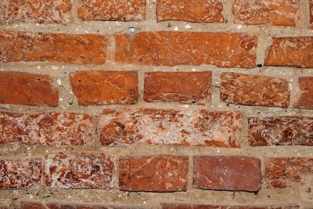 Old Red brick wall close up background for text