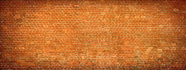 Old Red Brick wall panoramic view