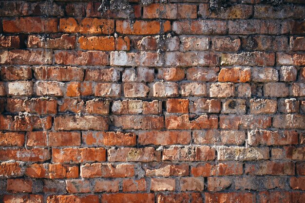 Old red brick wall texture background horizontal