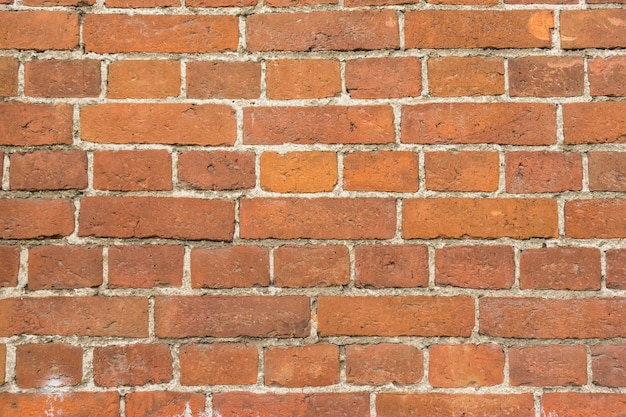 Old red brick wall texture background of a old brick house