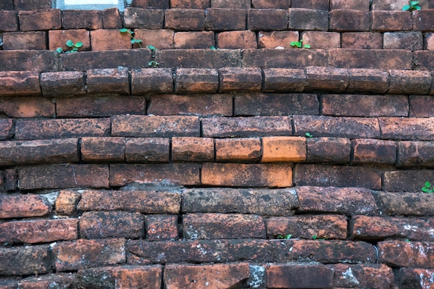 Old red brick wall texture background