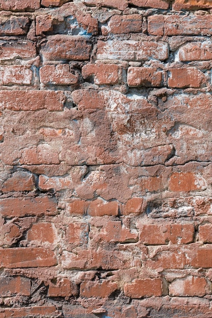 Old red brick wall texture grunge background may use to interior design