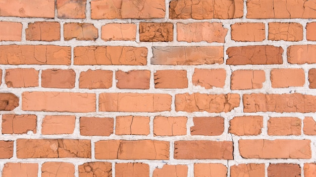 Old red brick wall Textured background of vintage brick wall