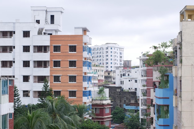 Old residential buildings in dhaka city in bangladesh