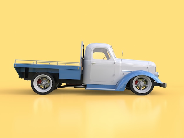 Old restored pickup. Pick-up in the style of hot rod. 3d illustration. 