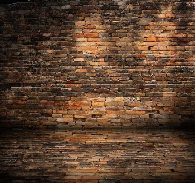 Old room with brick wall