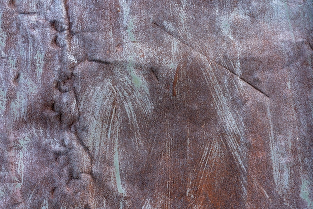 Old rusty painted metal background texture plate