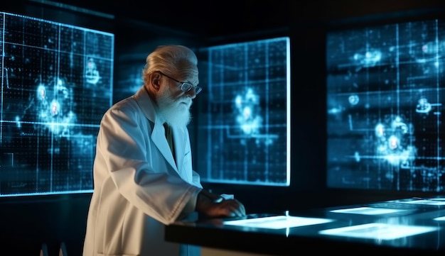 Old scientist in lab Generate Ai