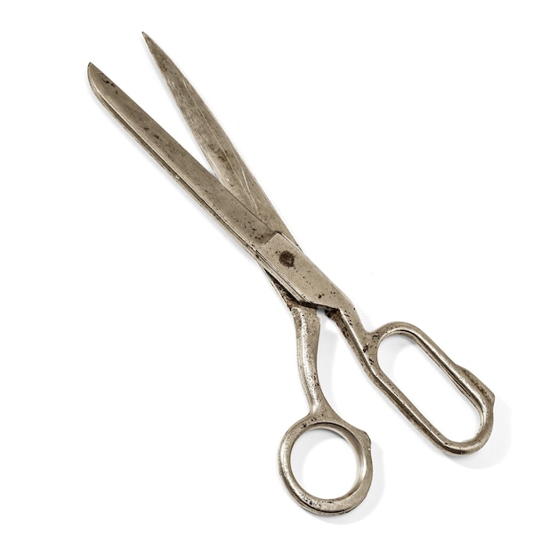 Old scissors iusolated on white background with clipping path