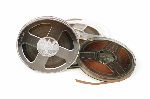 An old sound recording tape reel to reel type