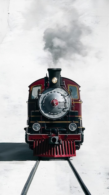 Photo old steam locomotive on a white background