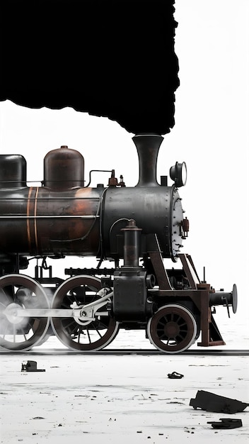 Photo old steam locomotive on a white background