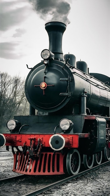 Photo old steam locomotive on a white background