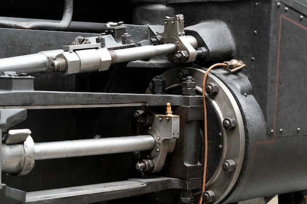 Old steam train wheels detail