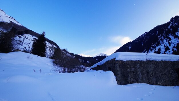 An old stone prison or hut in the mountains