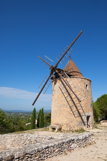 Old stone windmill in Saint Saturnin les Apt, Provence, France