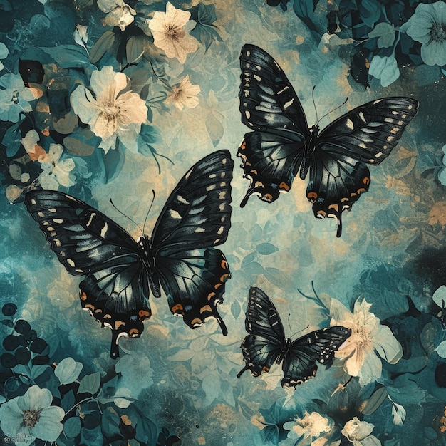 Old Style Butterfly Background