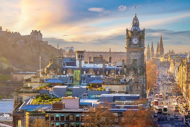 Old town Edinburgh city skyline Scotland