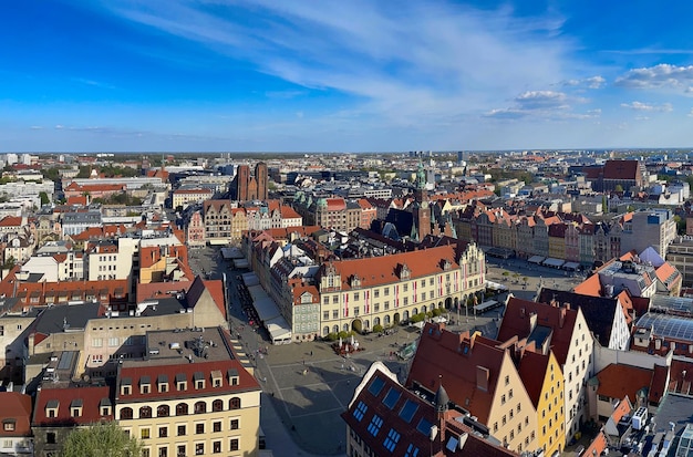 Old town square with city hall Wroclaw