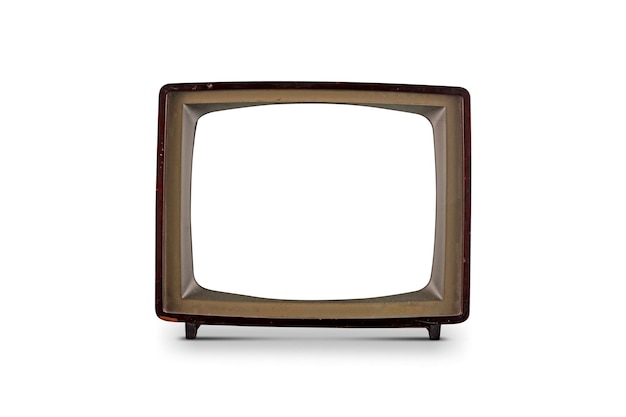 Old tv on white background isolated