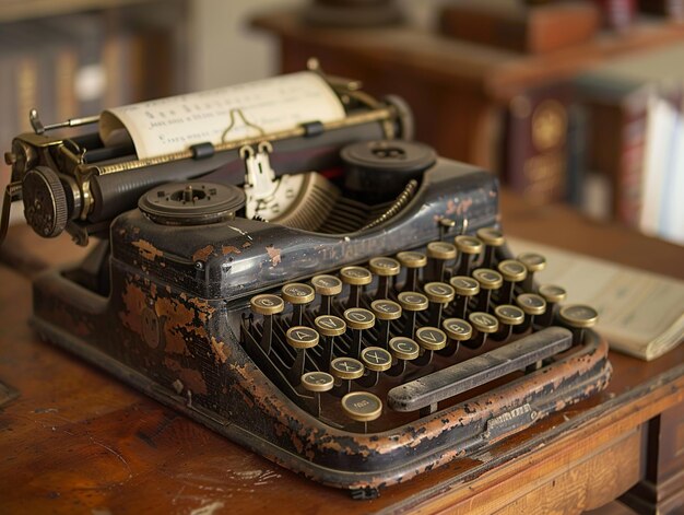 an old typewriter with a label that says  old  on the top