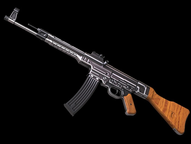 Old vintage assault rifle restored