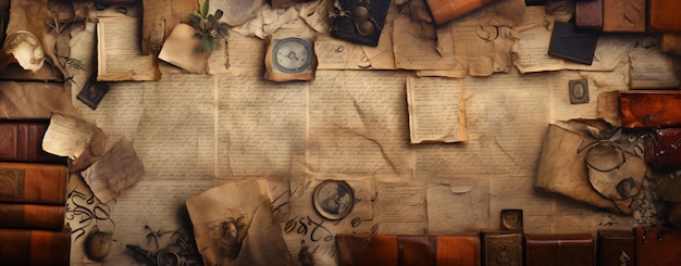 Old vintage background from a lot of letters and doc