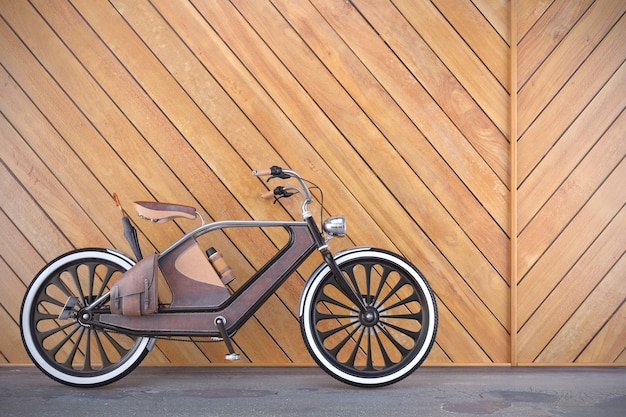 Old vintage bicycle. Steampunk style