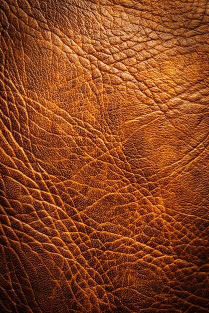 Old vintage brown leather texture closeup can be used as background