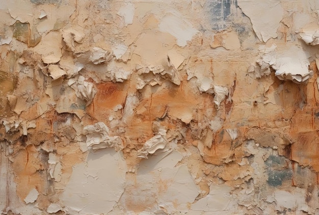 an old wall covered with peeling paint in the style of hyperrealistic oil