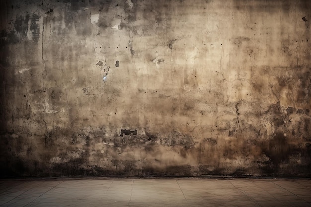 Old wall and floor worn in soft and degraded colors and lighting Old background concept