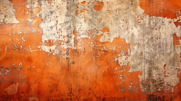 an old wall with a rusty orange color and the word  on it