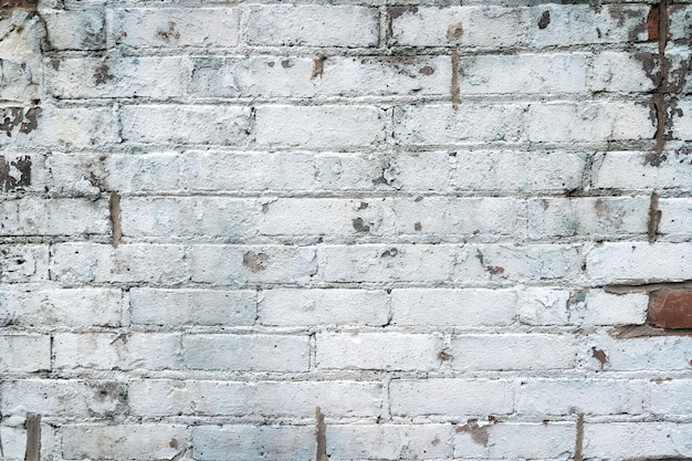 Old white grey brick wall texture background