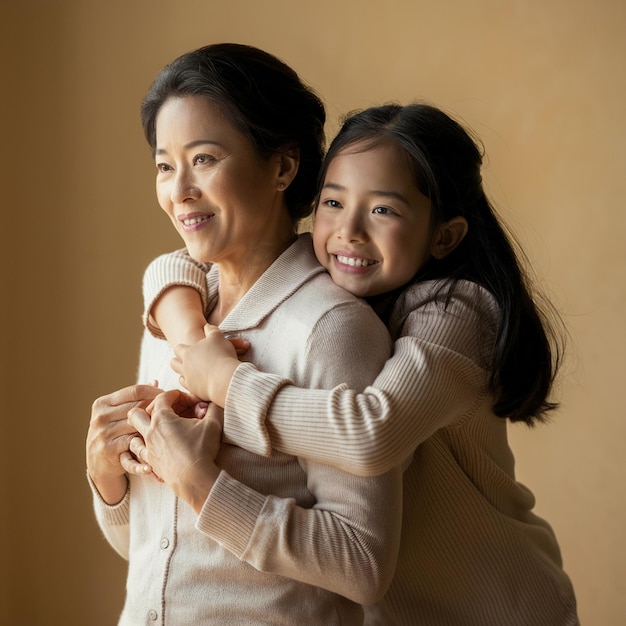 Photo old woman and her daughter share a happy moment a portrait of love capturing joy heartwarming por