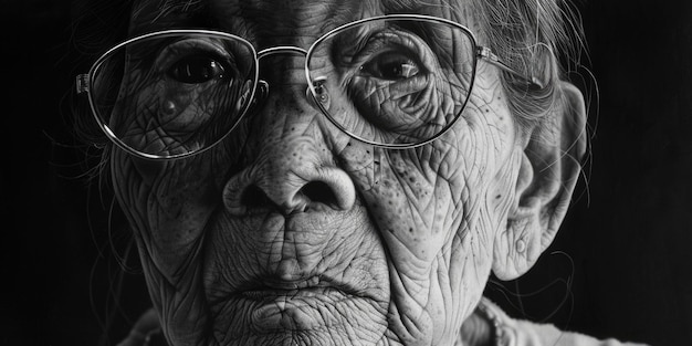 Old woman with glasses