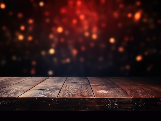 Photo old wood table background halloween background blur behind wooden table