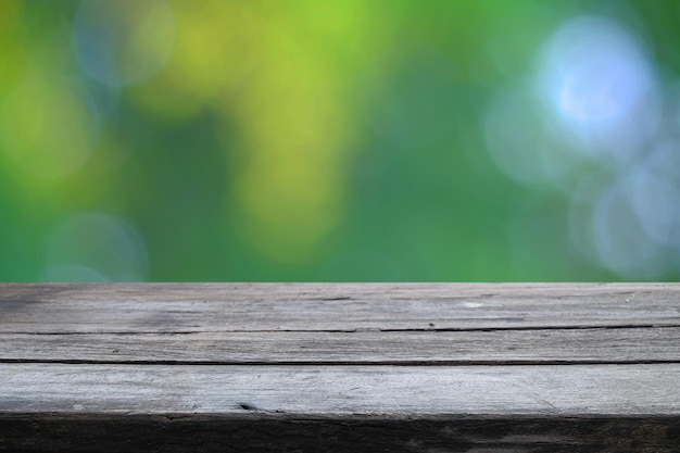 Old wood walk with blur background