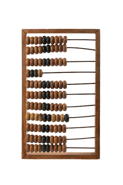 old wooden abacus for the accountant isolate on a white background for clipping