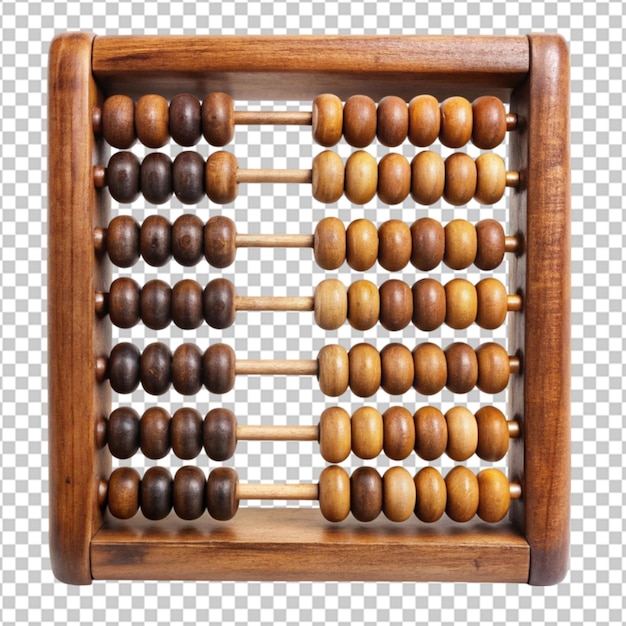 Old wooden abacus with a calculated sum isolated on a white background