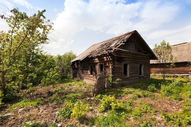 Old wooden abandoned house.It located in the countryside. Belarus.