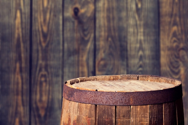 Old wooden barrel