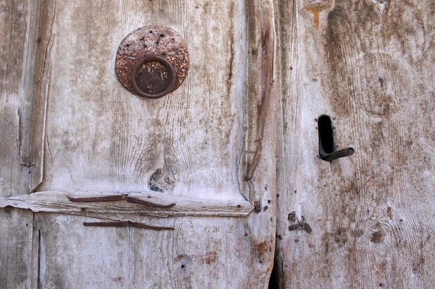 Old wooden door in the countryside