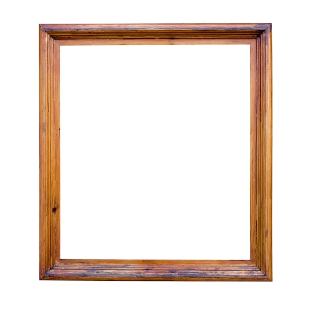 Old wooden frame. isolated on white background