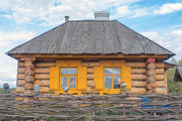 Old wooden house in russian country style